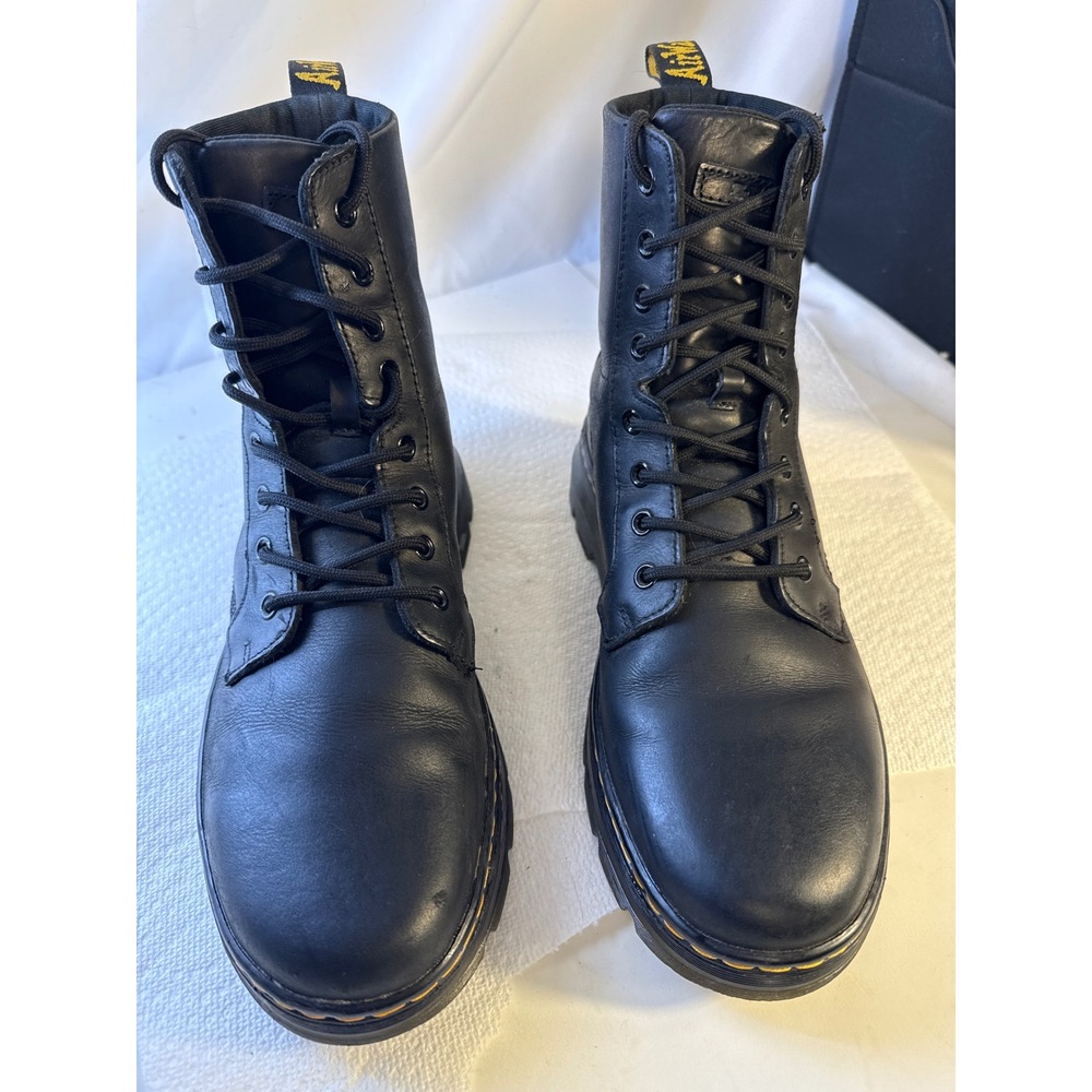 Dr. Martens Combs Tech II Black Wyoming Leather 8-Eye Boots Mens 10. WOM Sz 11 - Picture 2 of 13